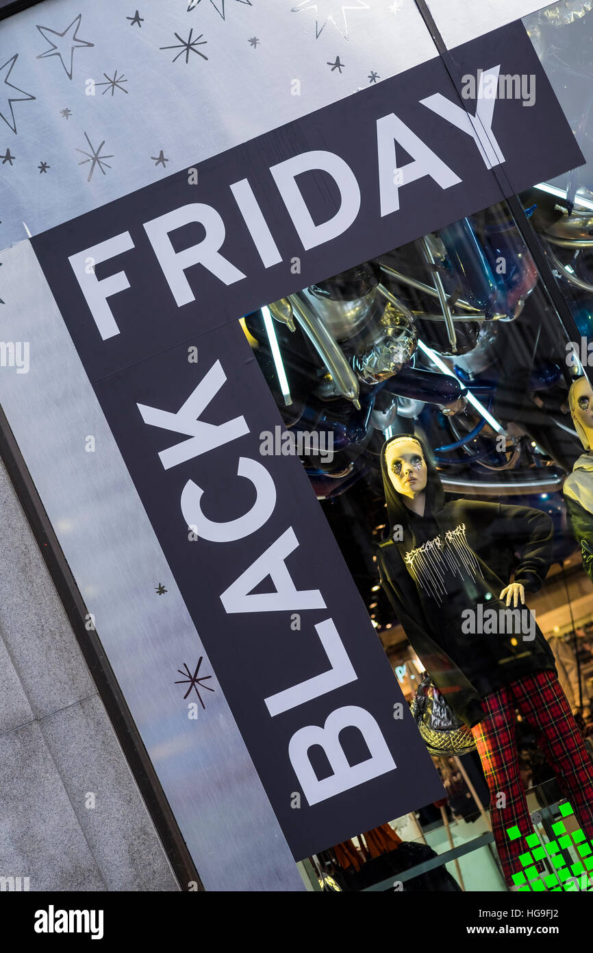 Schwarzer Freitag Verkauf, Top Shop, Oxford Street, London, England, U.K Stockfoto