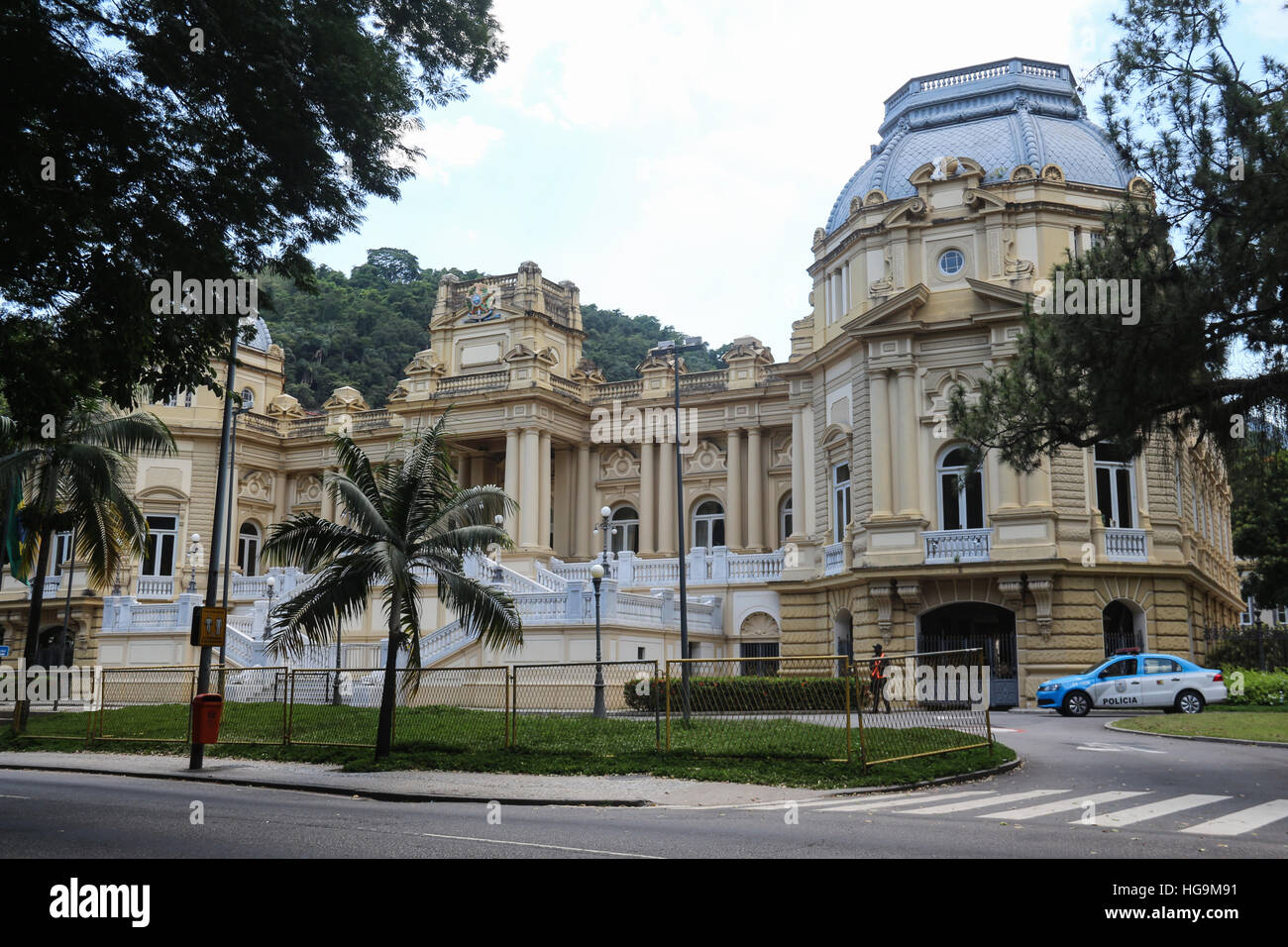 Blick auf das Gebäude, wo der Sitz der Regierung des Bundesstaates Rio de Janeiro arbeitet. Das historische Gebäude von 1853, die in der Vergangenheit w Stockfoto