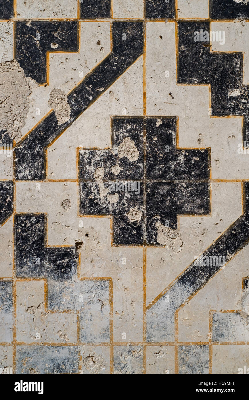 Alte traditionelle Bemalung an der Außenwand eines Hauses in Salento, Italien Stockfoto