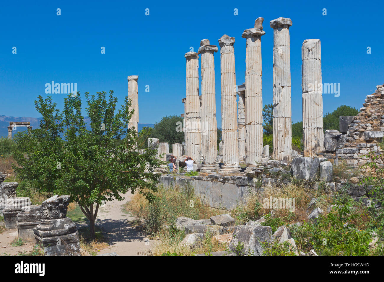 Ruinen von Aphrodisias, Provinz Aydin, Türkei.   Ruinen des Tempels der Aphrodite. Stockfoto
