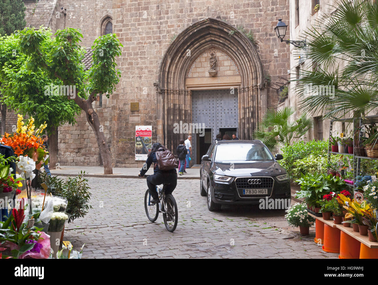 Barcelona, Spanien.  Esglesia de Santa Anna im gotischen Viertel.  St. Anna Kirche. Stockfoto