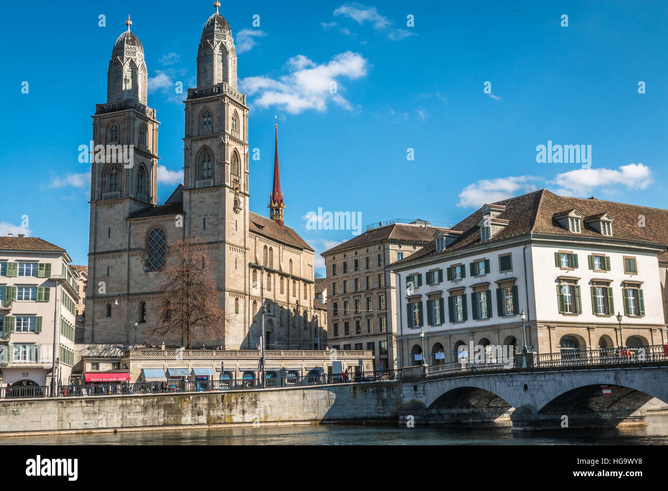 Grossmünster-Kirche in Zürich Schweiz Stockfoto