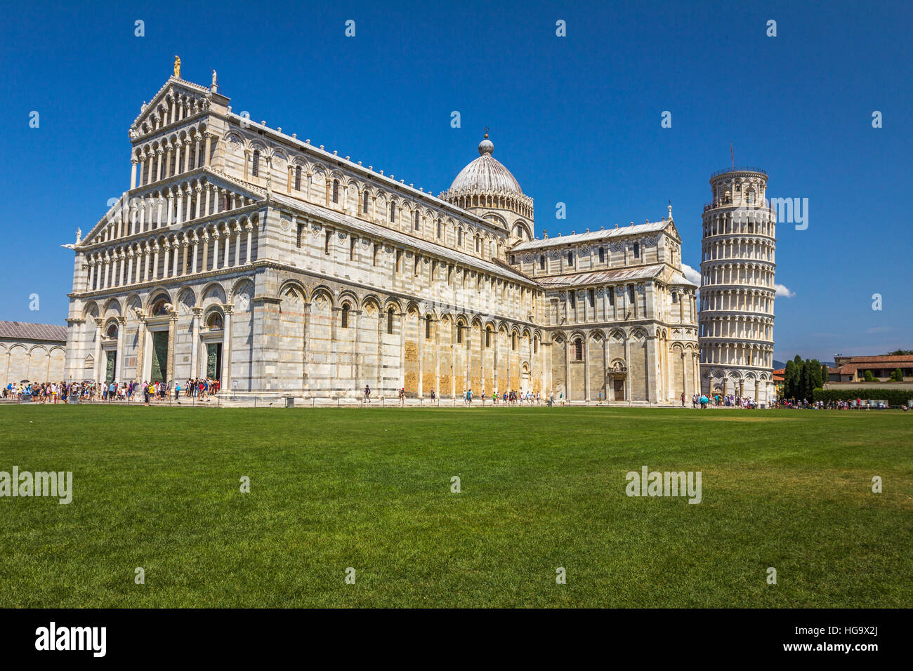 Kathedrale von Pisa und der schiefe Turm Stockfoto