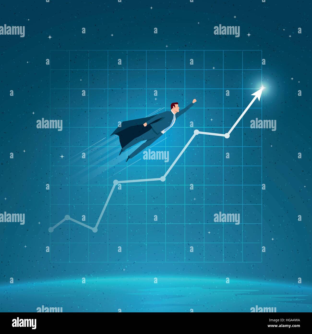 Business-Konzept-Vektor-Illustration. Wachstum, Erfolg, Business-Chancen-Konzept. Elemente werden separat in Vektordatei geschichtet. Stock Vektor