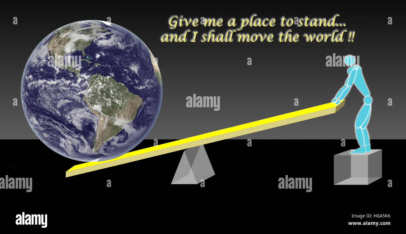 Darstellung des Hebels von Archimedes. Bild enthält Elemente, die von der NASA eingerichtet Stockfoto