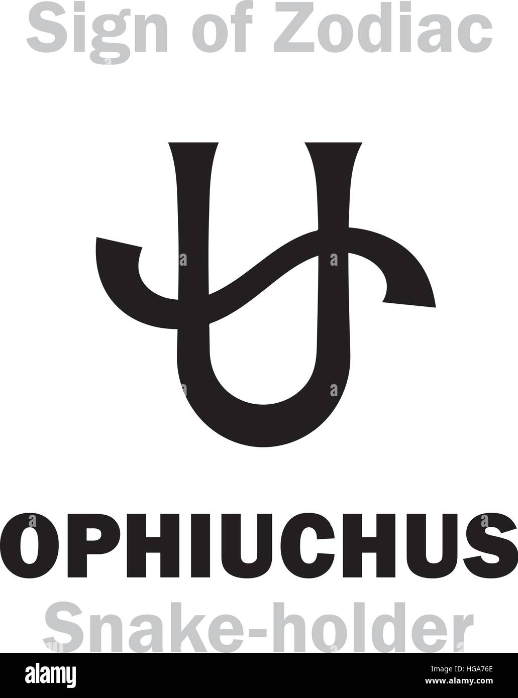 : Sternzeichen des Tierkreises OPHIUCHUS (als Schlange-Inhaber) Stock Vektor
