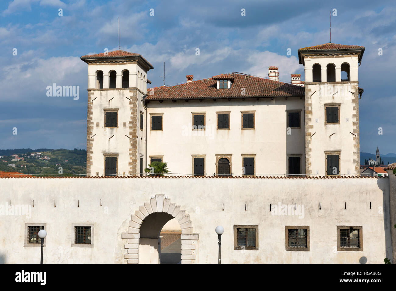 Renaissance-Schloss in Dobrovo, Julischen Alpen Brda Region, Slowenien Stockfoto