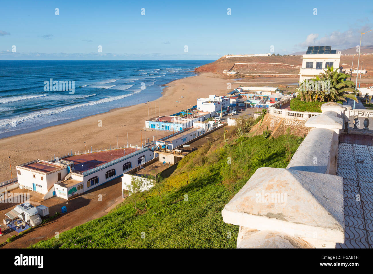 Blick auf den Strand in Sidi Ifni, südwestlichen Marokko Stockfoto