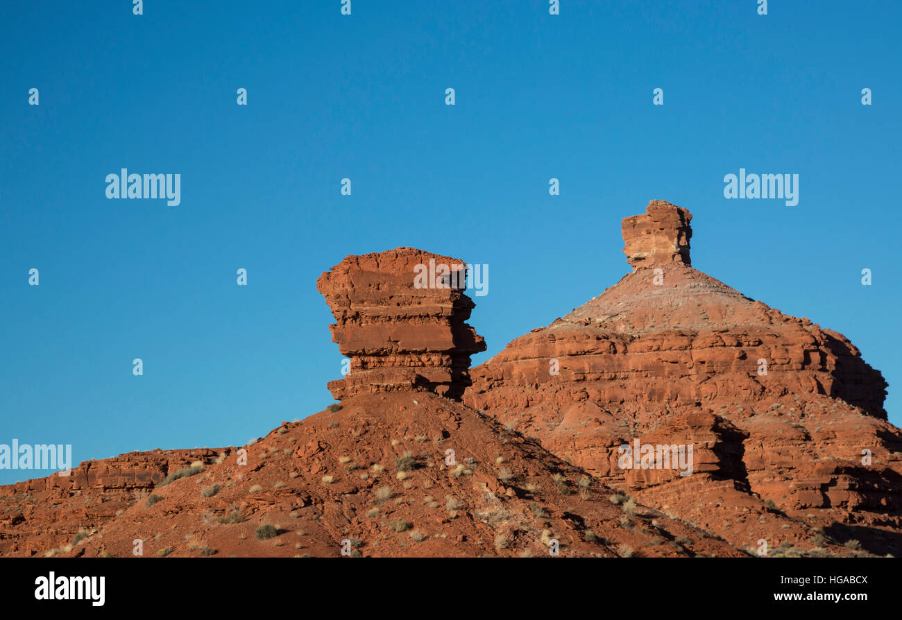 Mexikanischen Hut, Utah - Valley of the Gods in Bären Ohren National Monument. Stockfoto