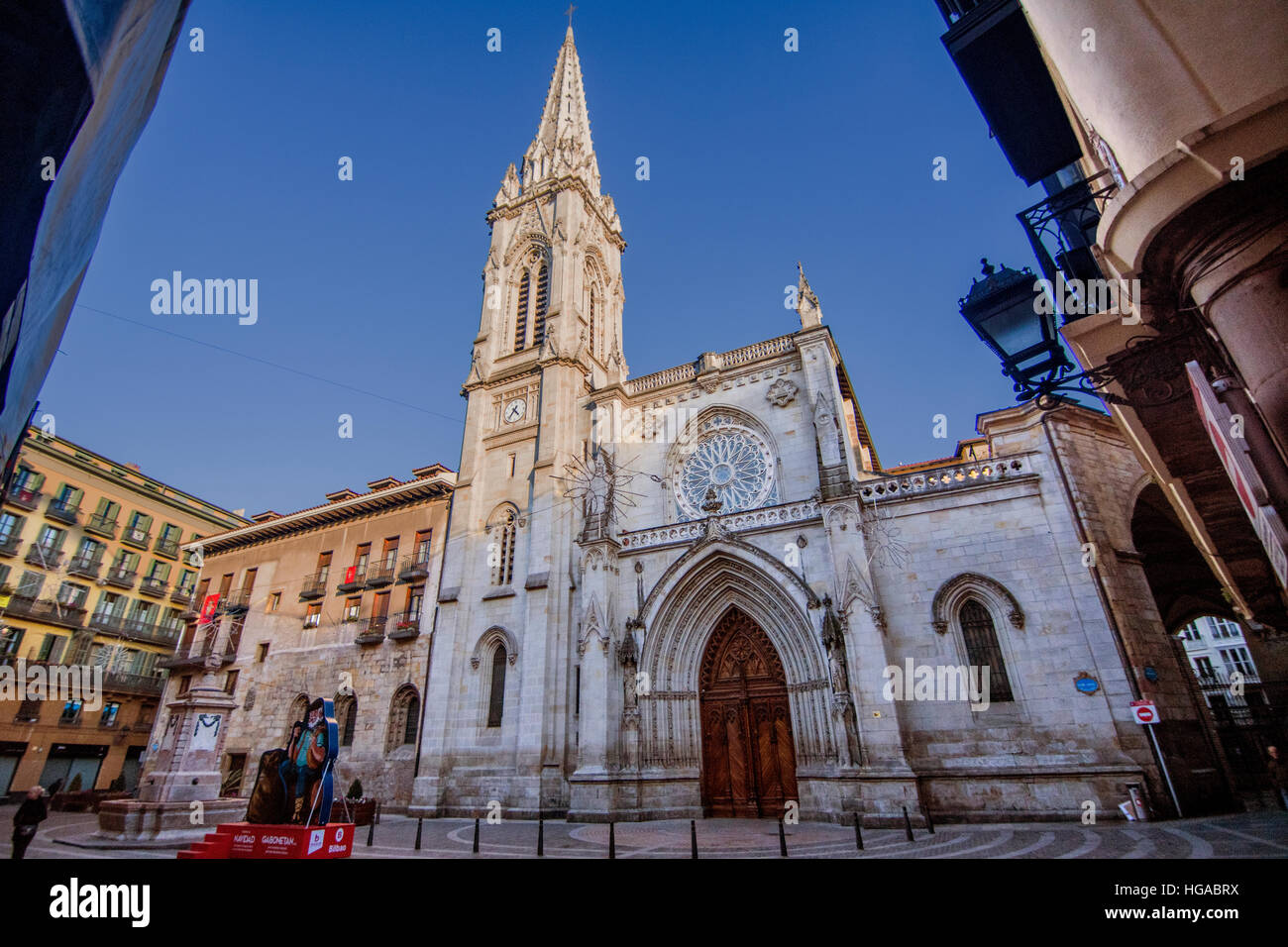 T'S. James 'Kathedrale' (im gotischen Stil, S. XII) in Bilbao, Spanien Stockfoto