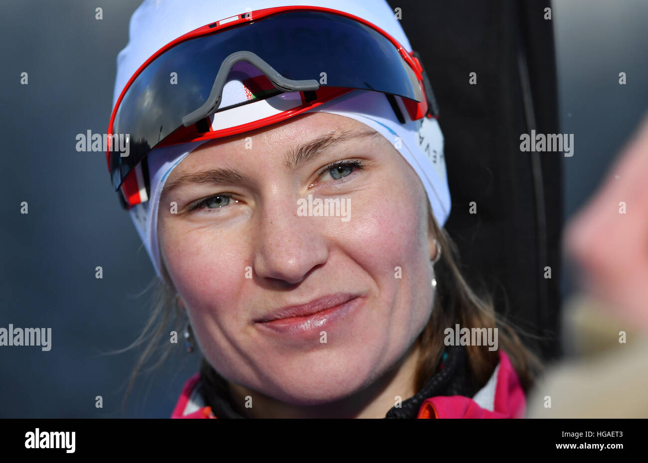 Oberhof, Deutschland. 5. Januar 2017. Weißrussische Biathletin Darya
