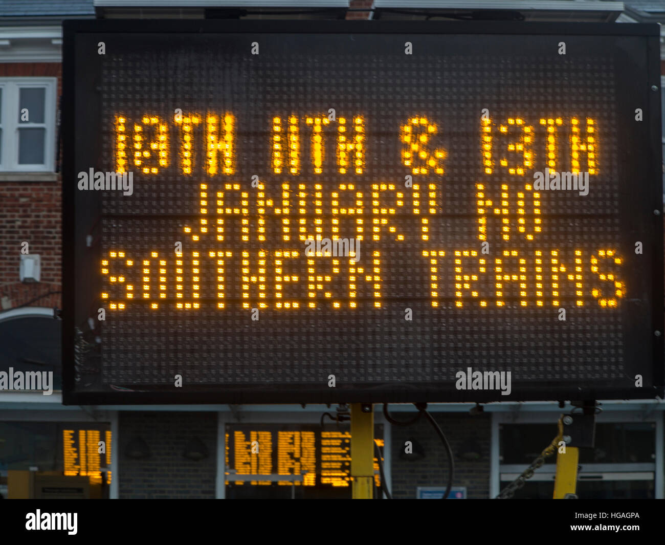 Südliche Züge Streik Januar 2017 © Nick Moore/Alamy Live-Nachrichten Stockfoto