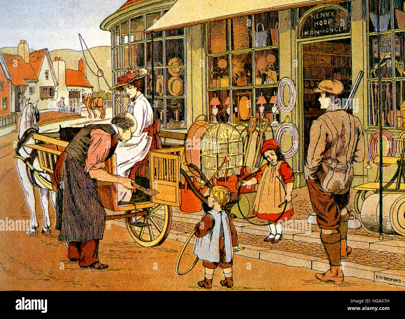 LONDON Stadt illustrierte Buch von Thomas Crane und Ellen Houghton veröffentlicht in 1883. Diese Illustration ist von Francis Bedford. Stockfoto