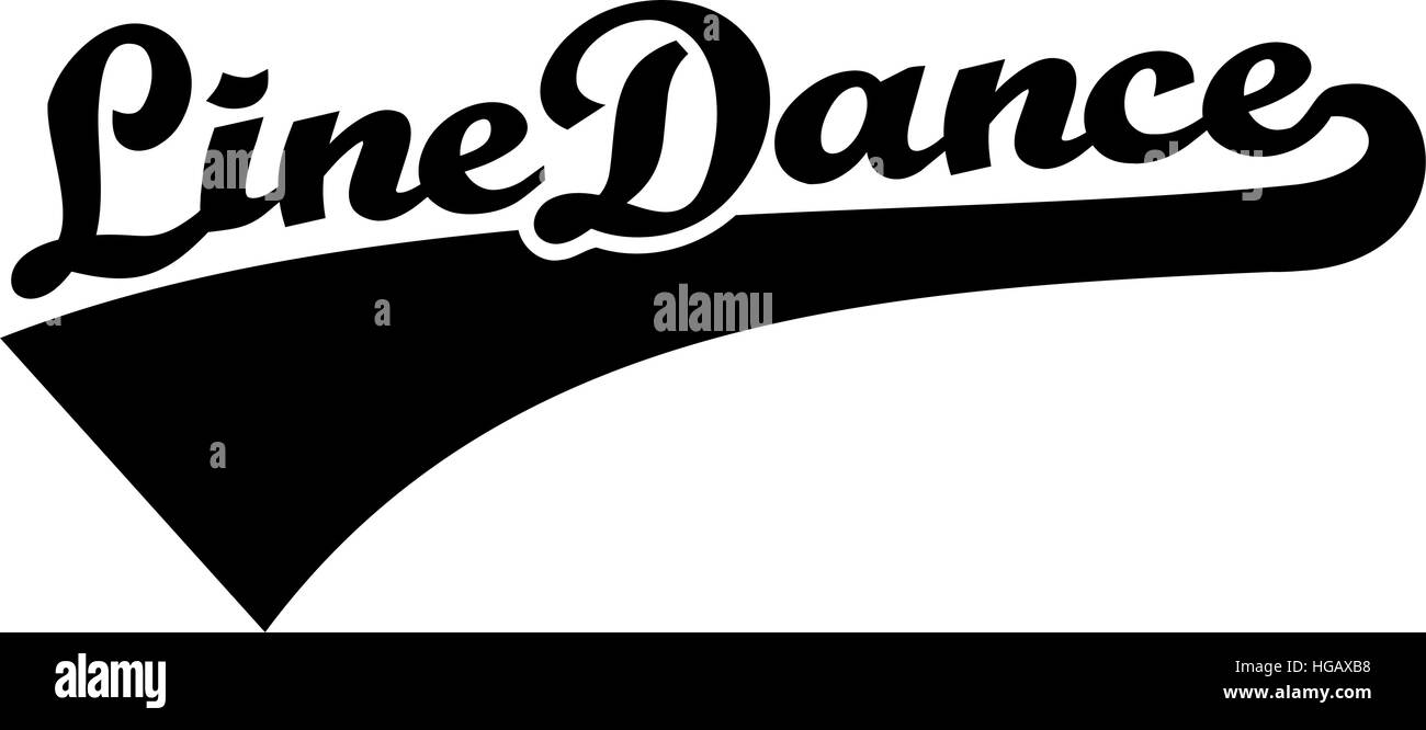 Line Dance Wort retro Stock Vektor
