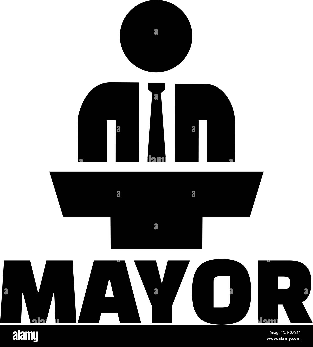 Bürgermeister Wort mit Symbol Stock Vektor