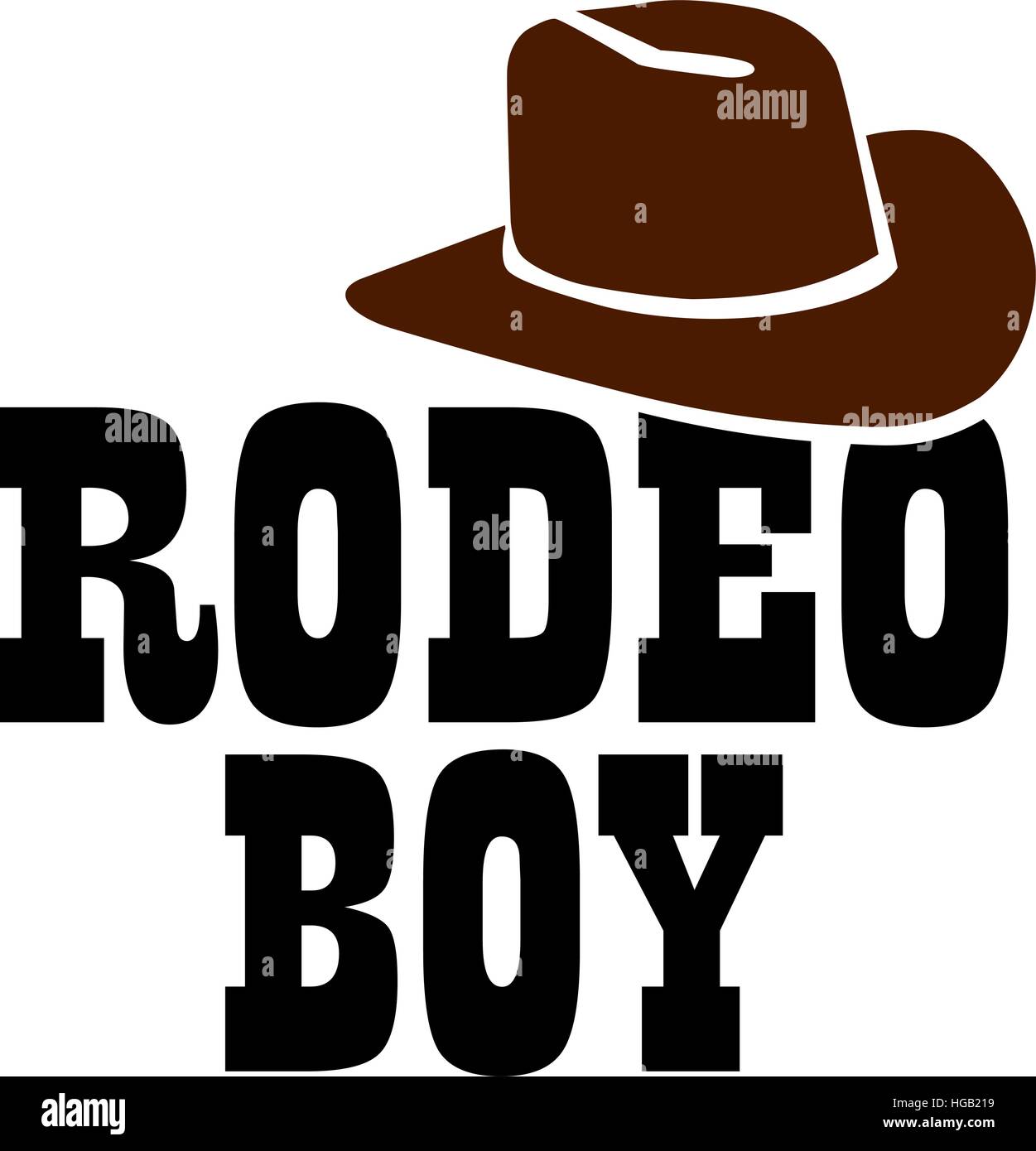 Rodeo-junge mit Cowboy-Hut Stock Vektor