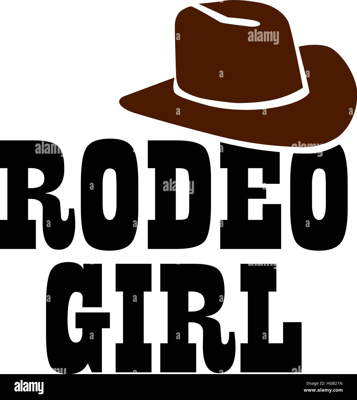 Rodeo Girl mit Cowboy-Hut Stock Vektor