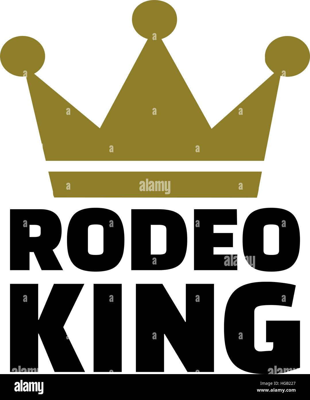 Rodeo-König mit Krone Stock Vektor