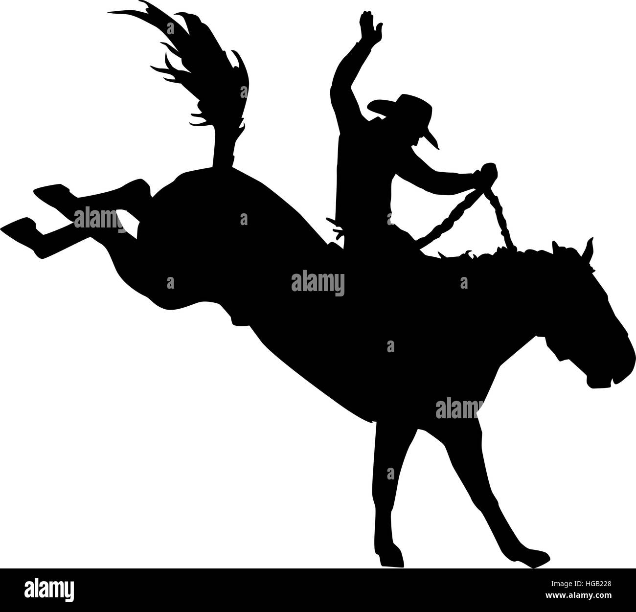 Rodeo Cowboy auf dem Pferd Stock Vektor