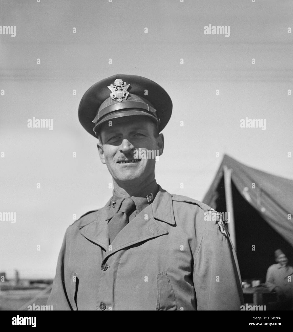 Oberst Don Shingler, Kommandeur der Vereinigte Staaten Armee Motor Transport Division, 1943. Stockfoto