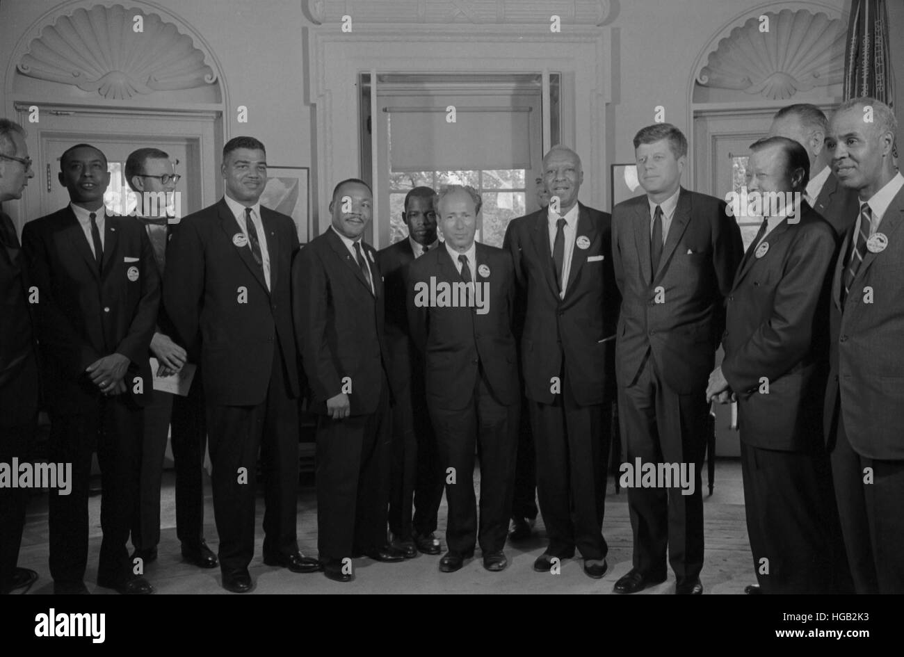 Bürgerrechtler Treffen mit Präsident John F. Kennedy im Oval Office des weißen Hauses. Stockfoto