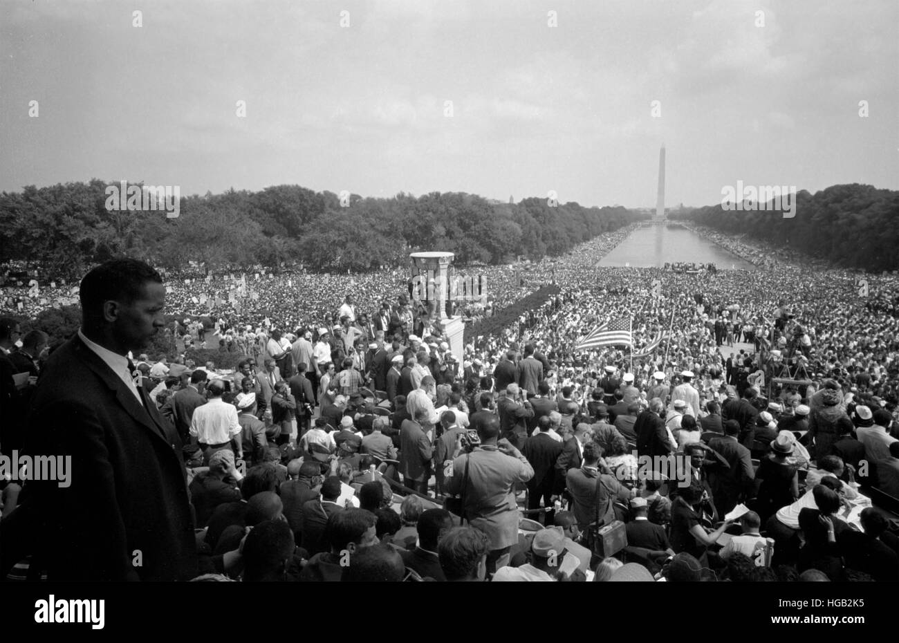 28. August 1963 - eine riesige Menschenmenge an der National Mall in Washington, D.C. Stockfoto