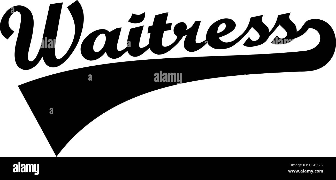 Kellnerin Wort mit RetroSchriftart Alamy