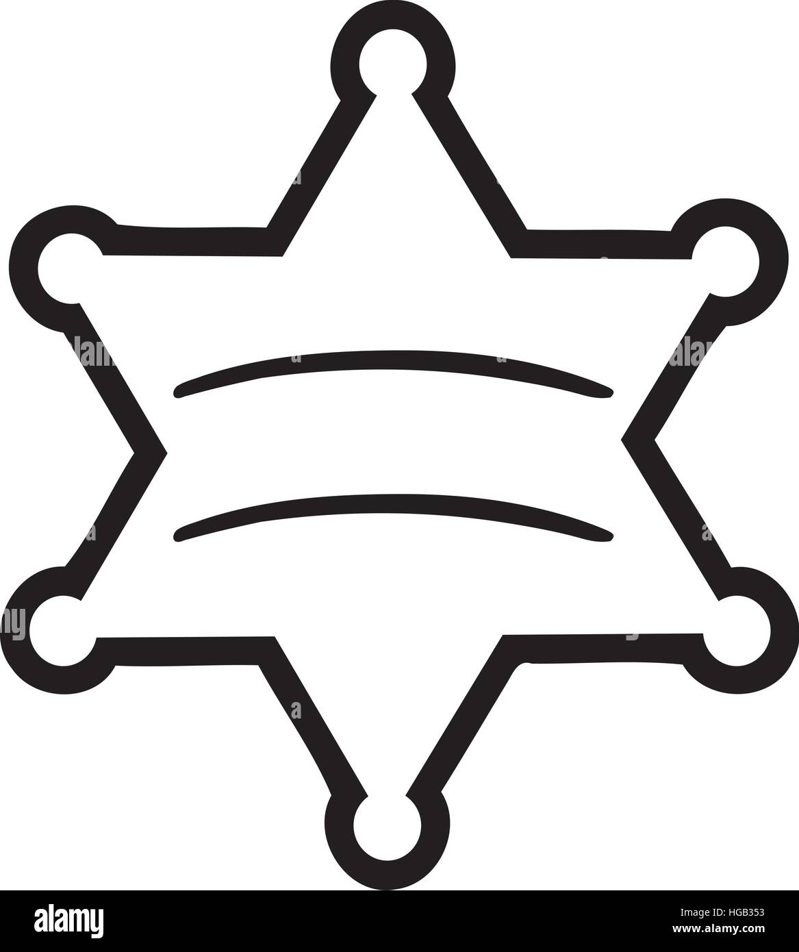 Sheriff-Stern-Gliederung Stock Vektor