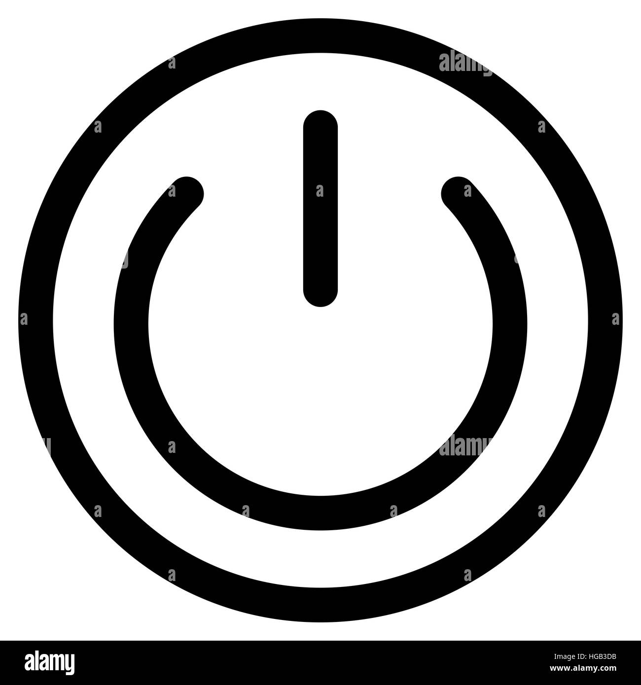 Taste auf Turn off. Schwarze Silhouette elektrischen Stoß Symbol, Power-Start-Vektor-illustration Stockfoto