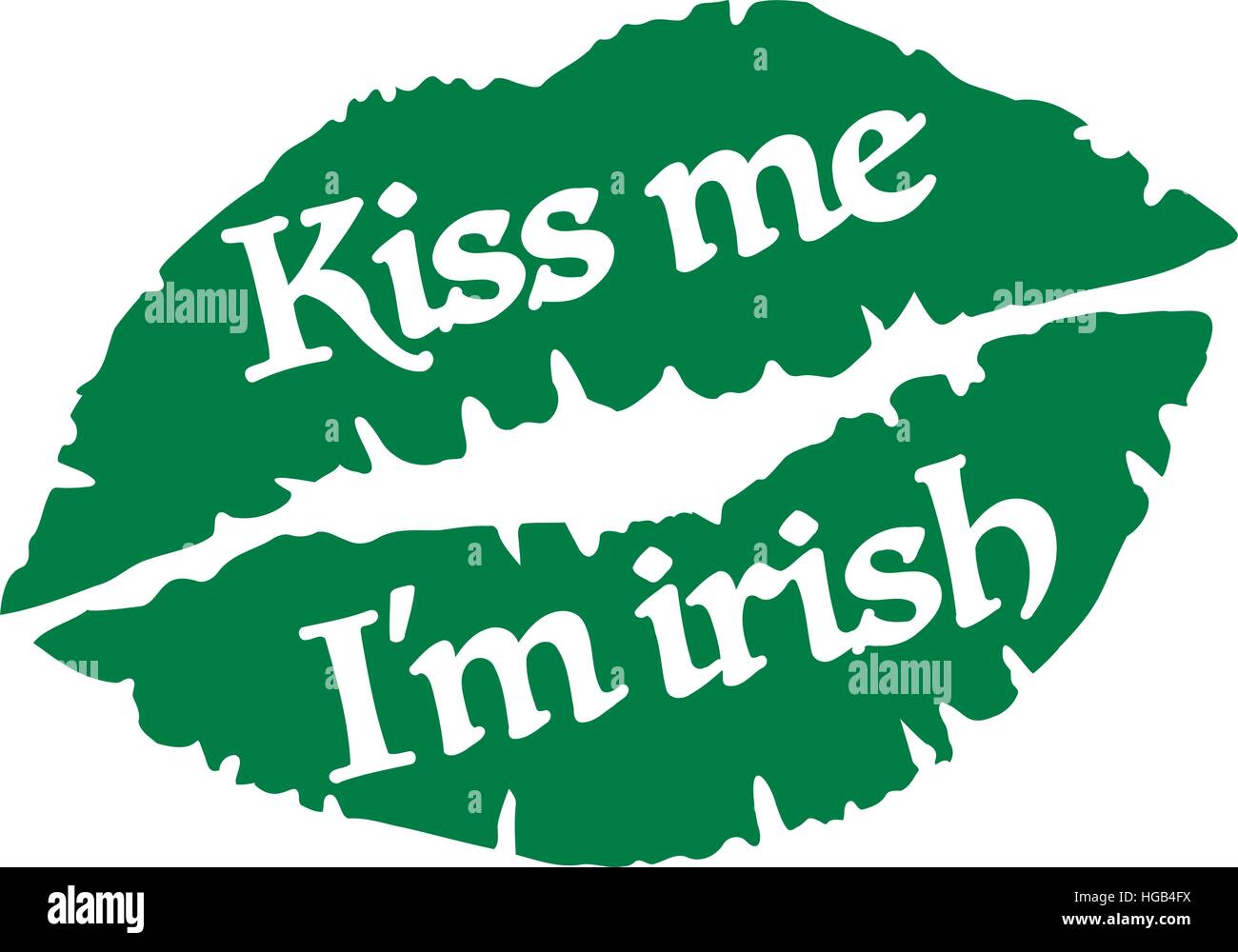 Küss mich, ich bin, Irisch mit grünen Lippen Stock Vektor
