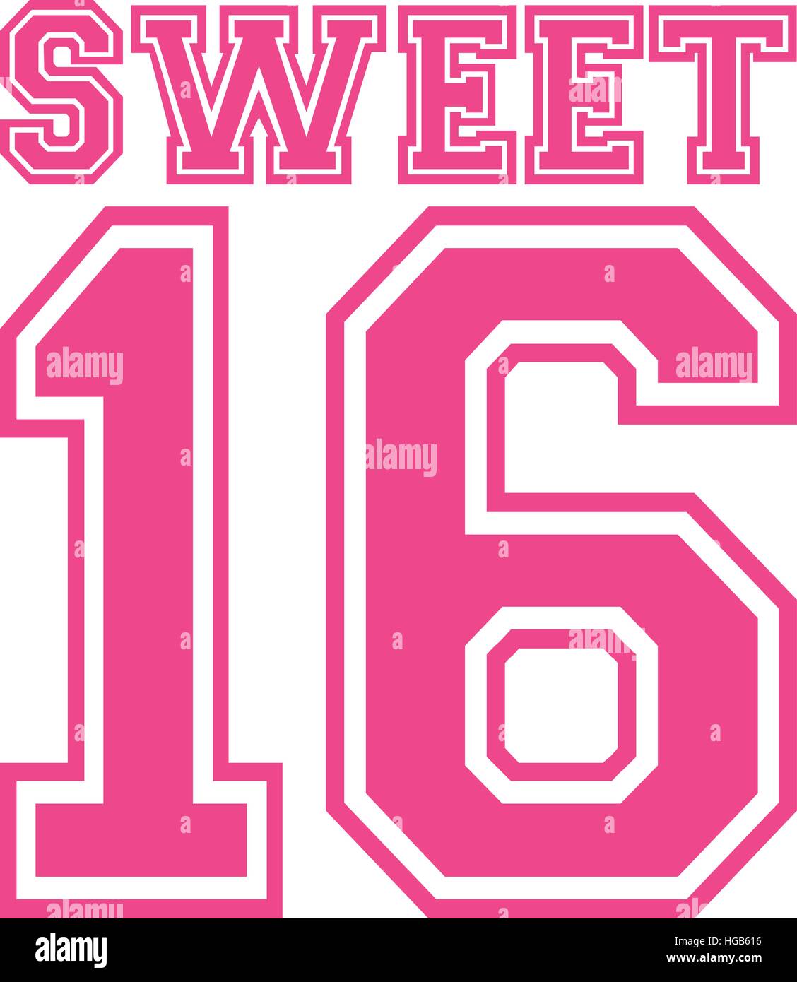 Sweet 16 16-College-Stil Stock Vektor