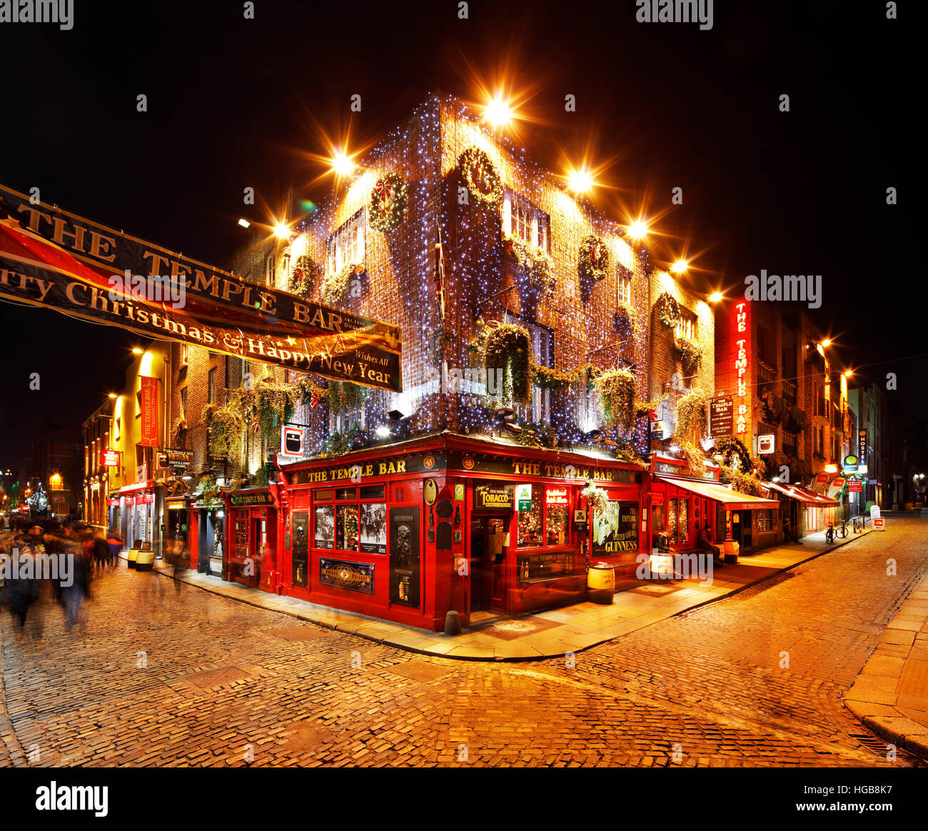 Eine lebhafte Nachtleben von Temple Bar Gegend von Dublin, Irland