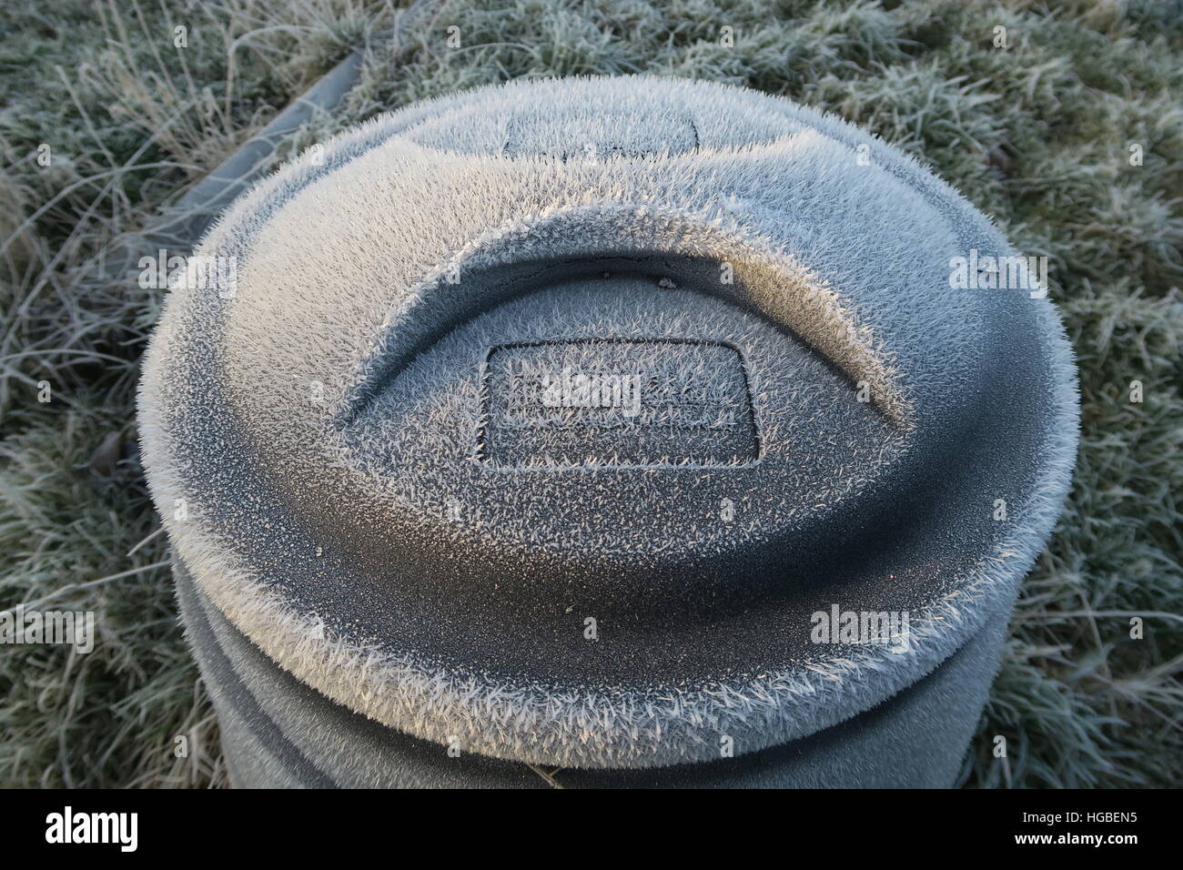 Hardy Gärtner - Kompost eingefroren Stockfoto