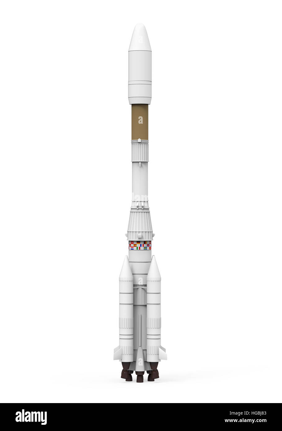 Weltraumrakete isoliert Stockfoto