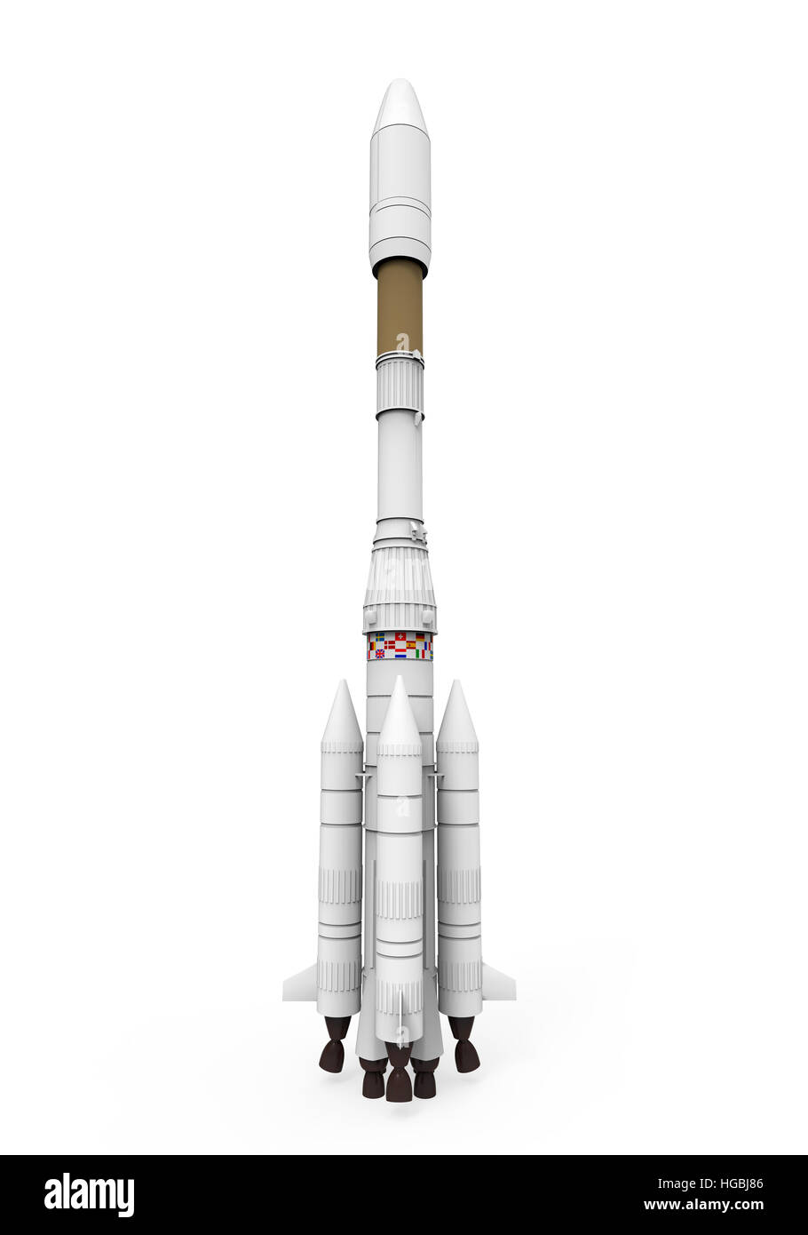 Weltraumrakete isoliert Stockfoto