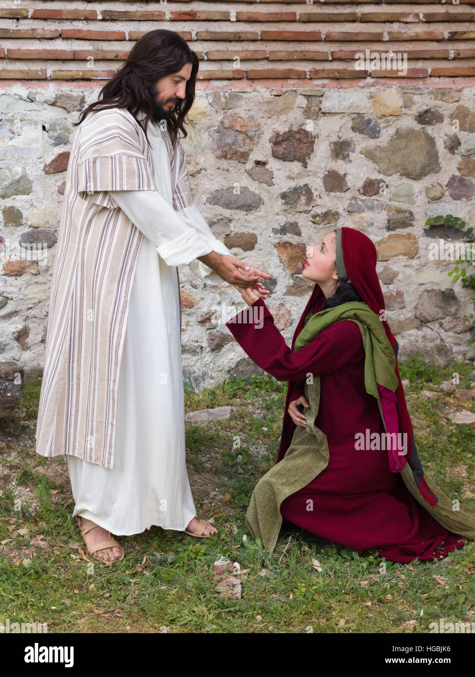 Mary Magdalene erkennen Jesus nach seiner Auferstehung Stockfoto