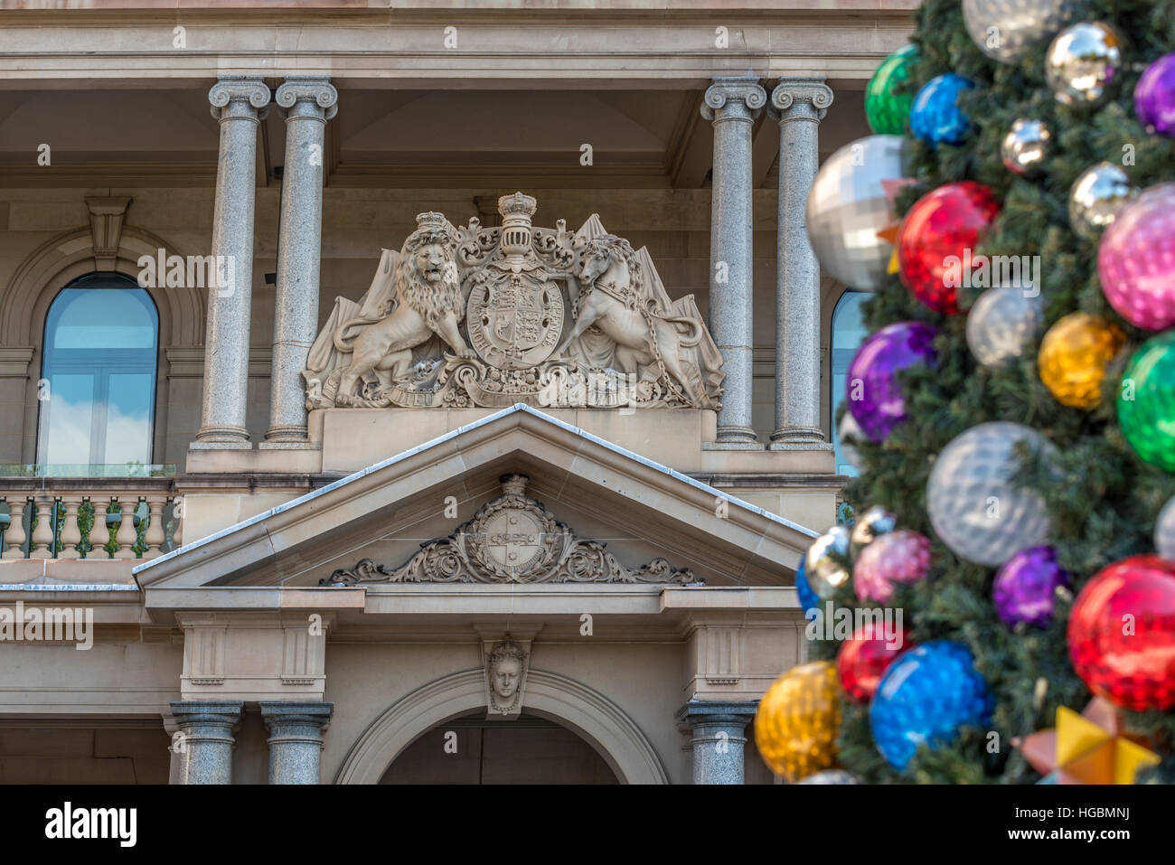 Regierungsgebäude, Sydney, Australien an Weihnachten Stockfoto