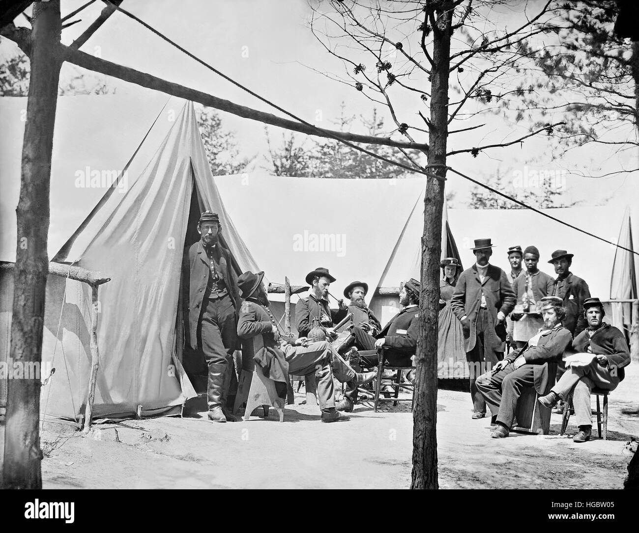 Lager der Kapitän (G.F Wiley) Assistant Quartermaster, Stoneman Station, Virginia. Stockfoto