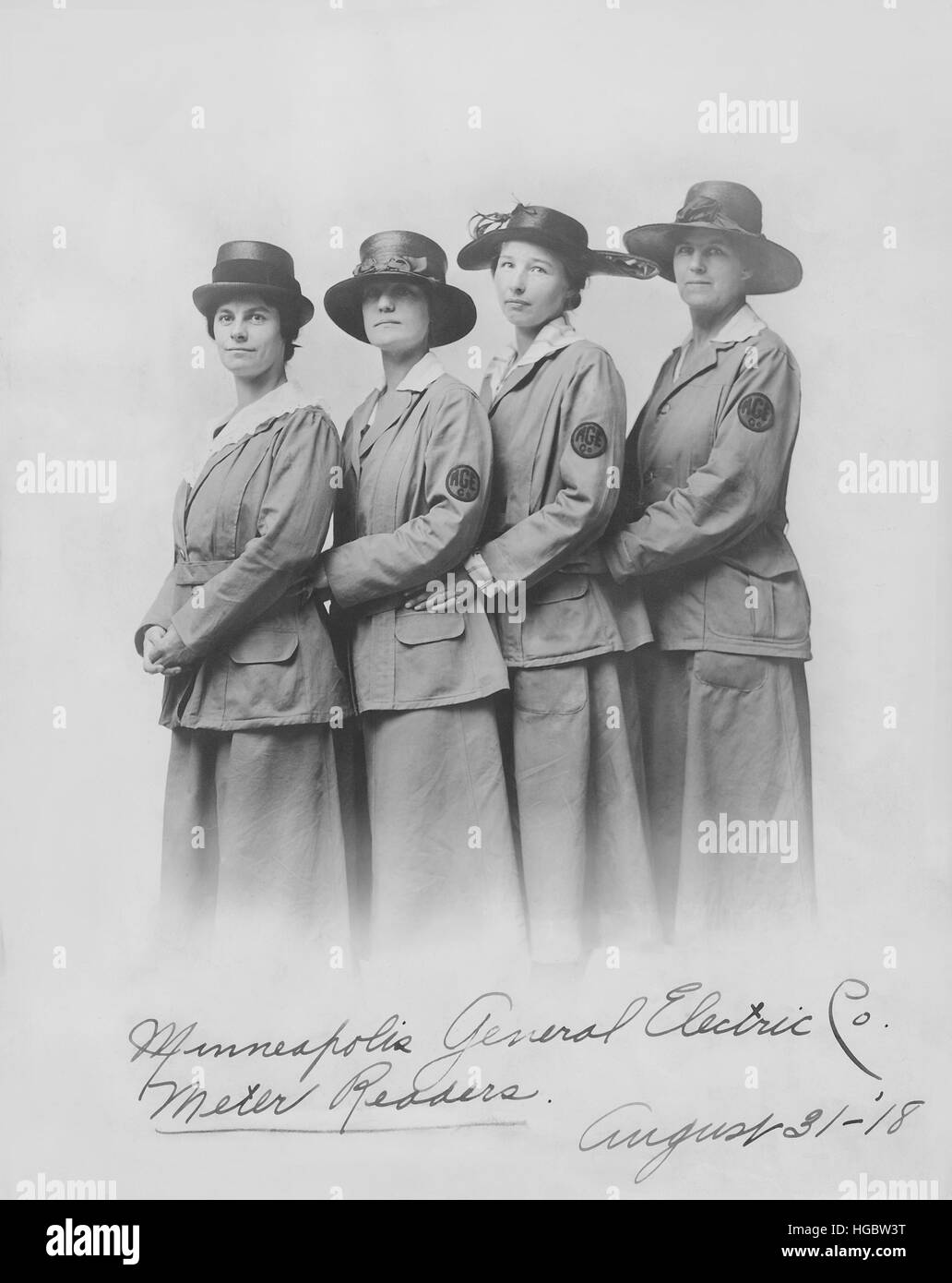 Minneapolis General Electric Firma Meter Leserinnen und Leser, 1918. Stockfoto