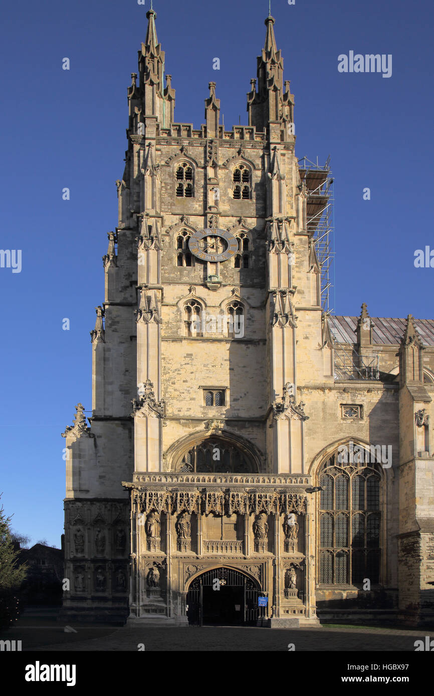 Außenansicht der Canterbury Kathedrale kent Stockfoto