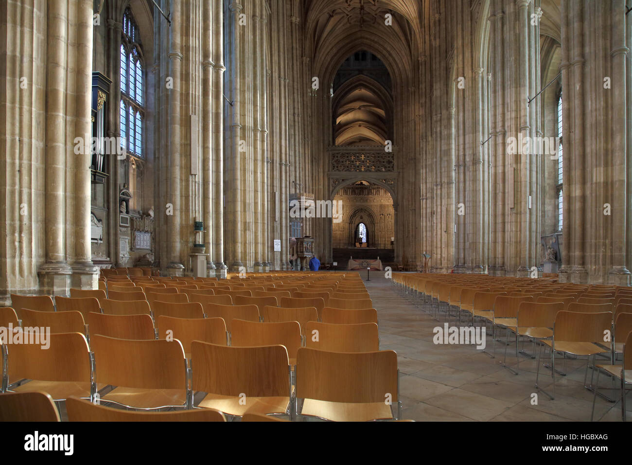 Innenraum der Canterbury Kathedrale kent Stockfoto