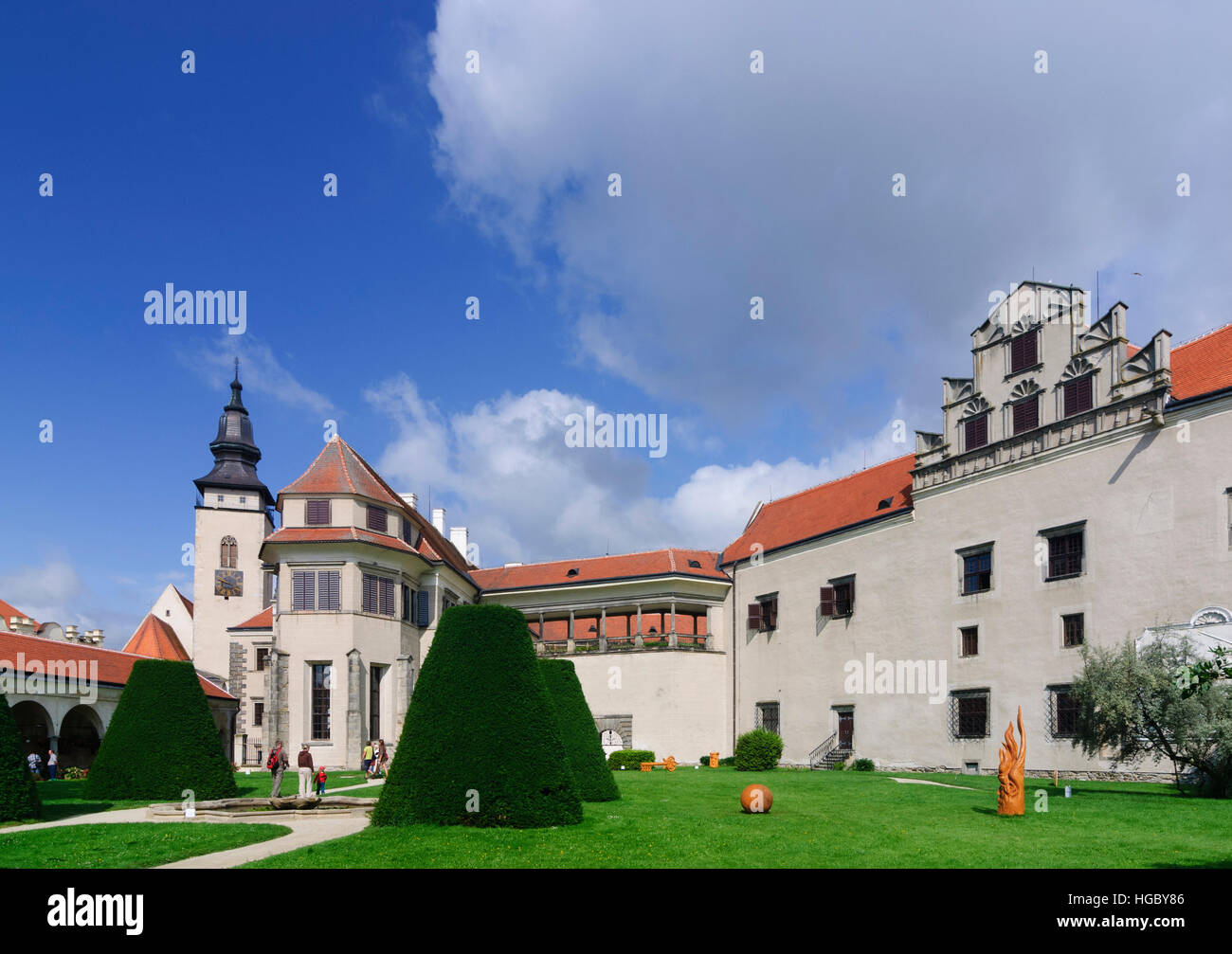 Telc (Teltsch): Schlossgarten, Vysocina, Region Hochland, Tschechische Stockfoto