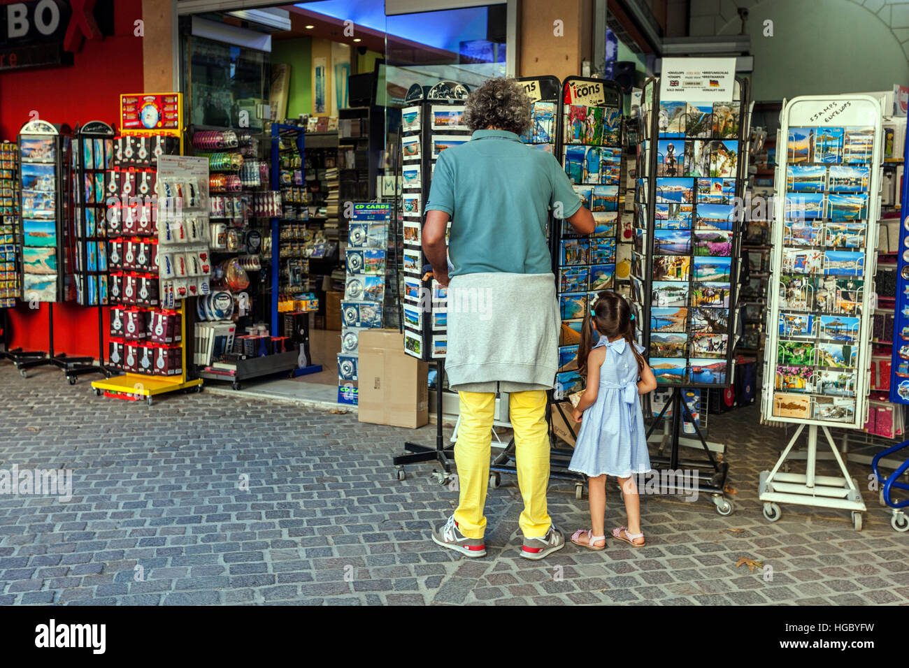 Souvenir stehen in Old Town, Chania, Kreta, Griechenland Stockfoto