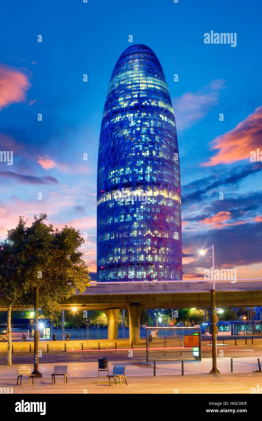 Torre Agbar von Jean Nouvel, Barcelona Stockfoto