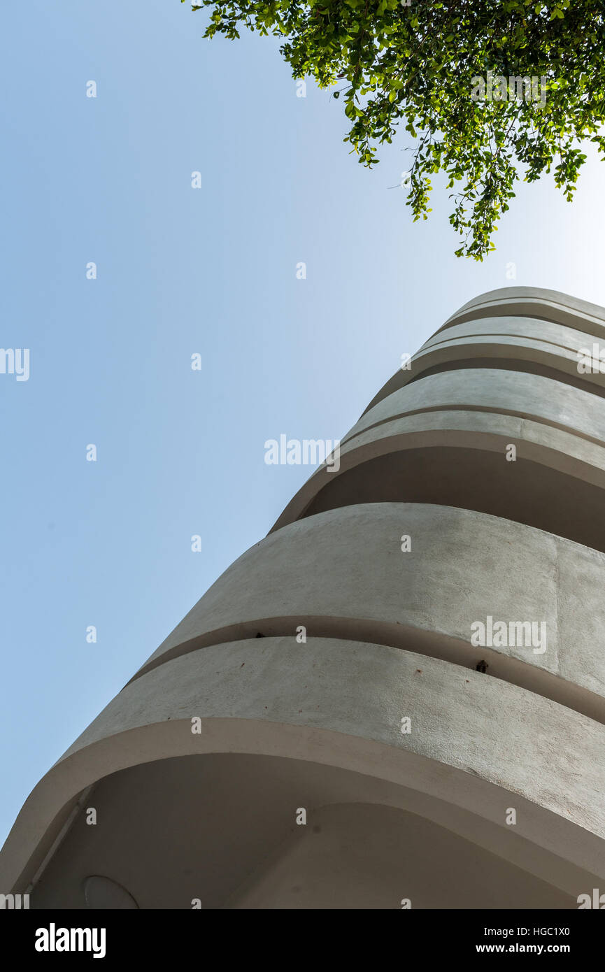 Bauhaus-Gebäude an der Dizengoff street Stockfoto