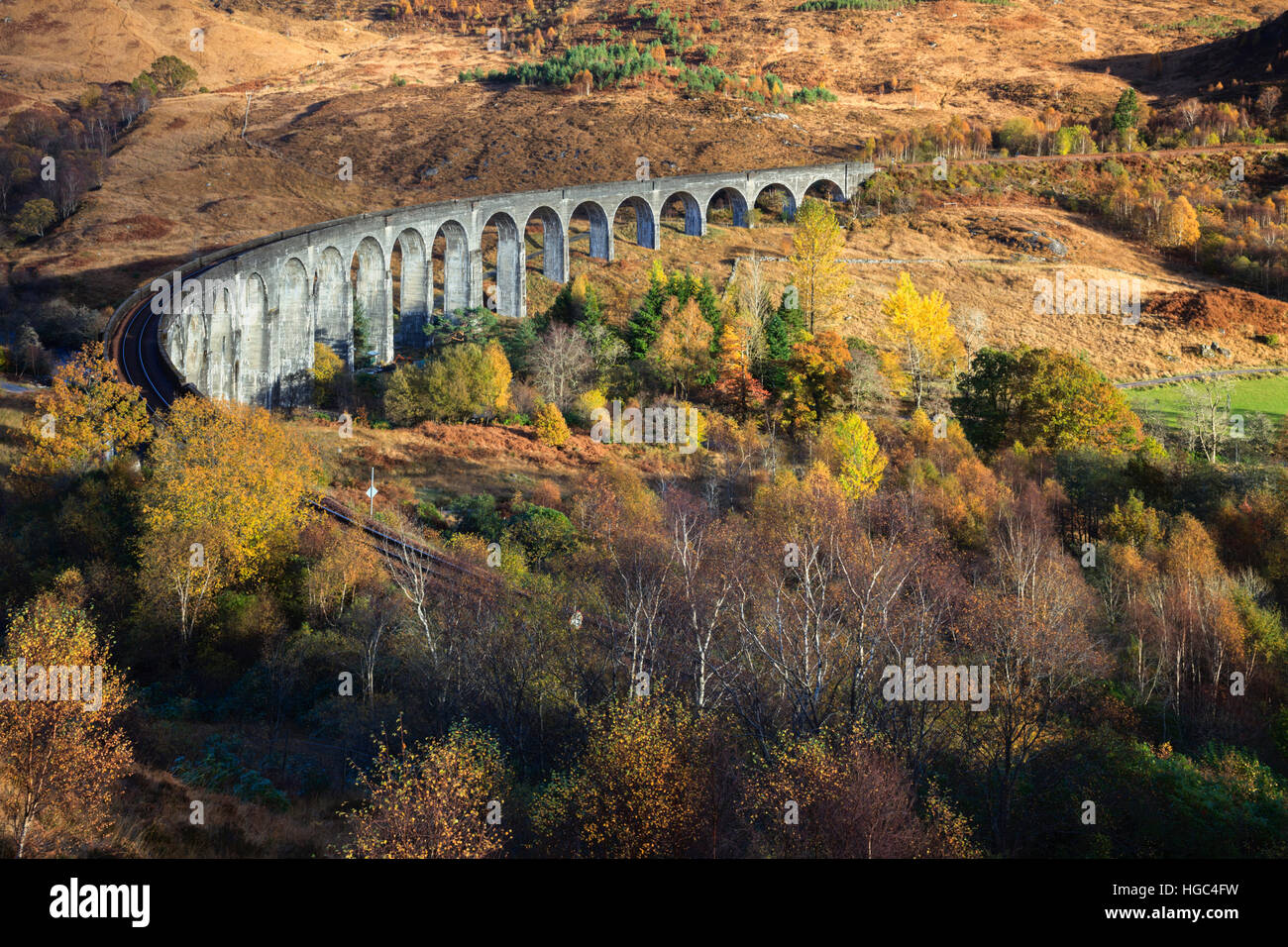 Glenfinnan Viadukt in den schottischen Highlands. Stockfoto