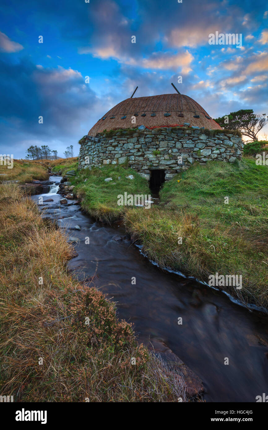 Die Norse Mill und der atlantischen Küste der Isle of Lewis. Stockfoto