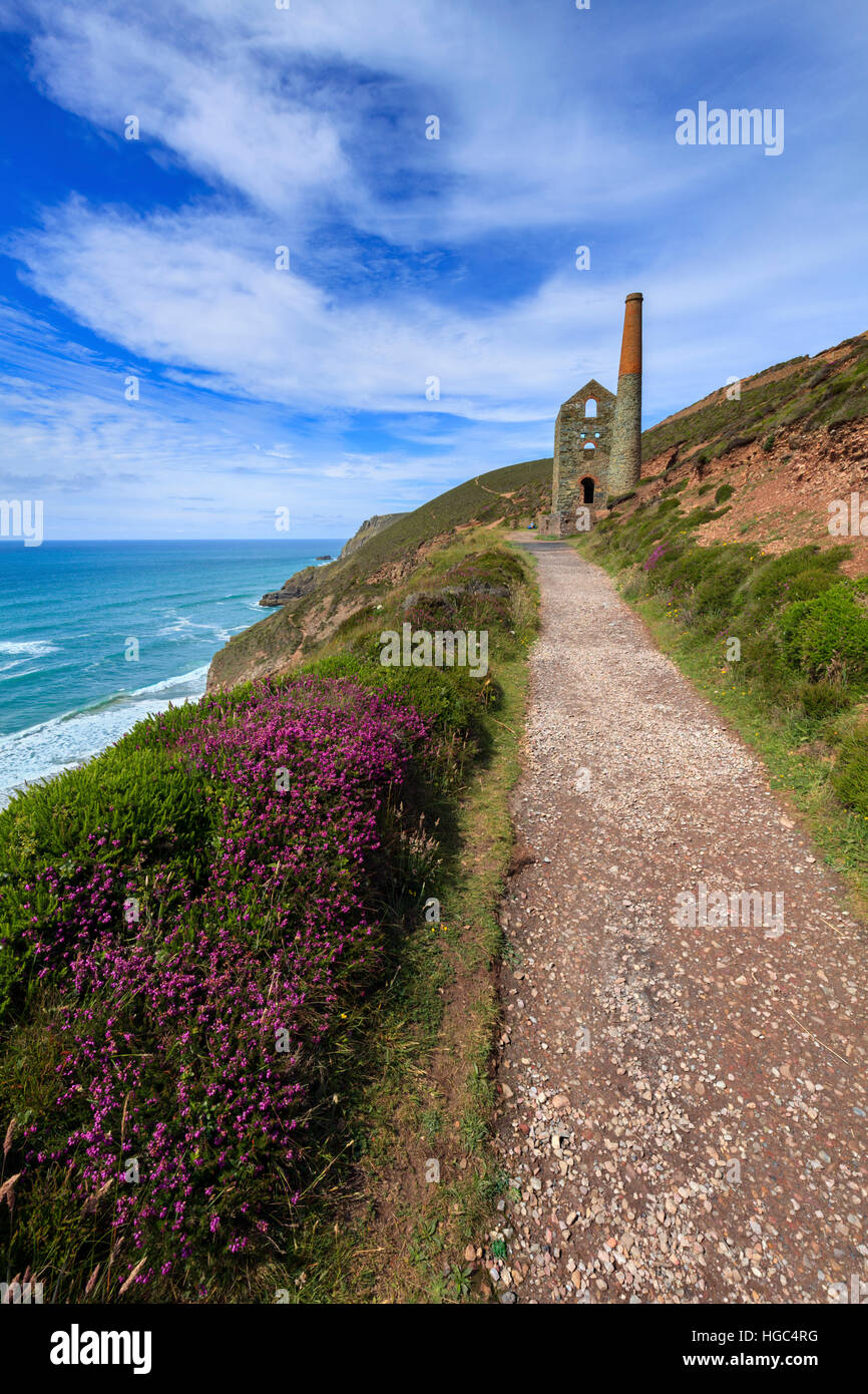 Towanroath Welle Maschinenhaus bei Wheal Coates in Cornwall. Stockfoto