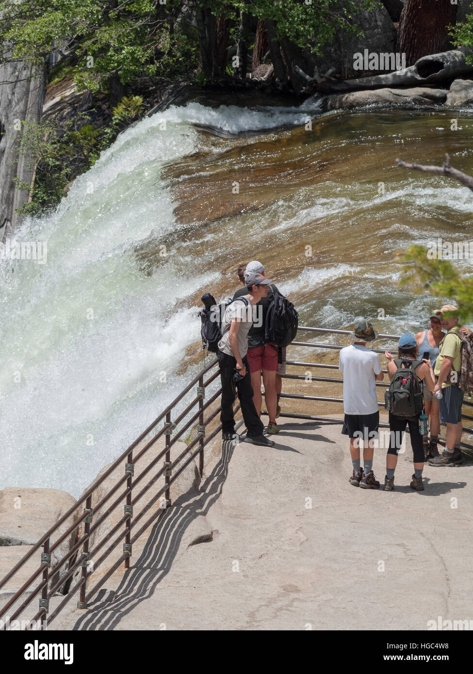 Fotografieren auf Vernal Falls Stockfoto