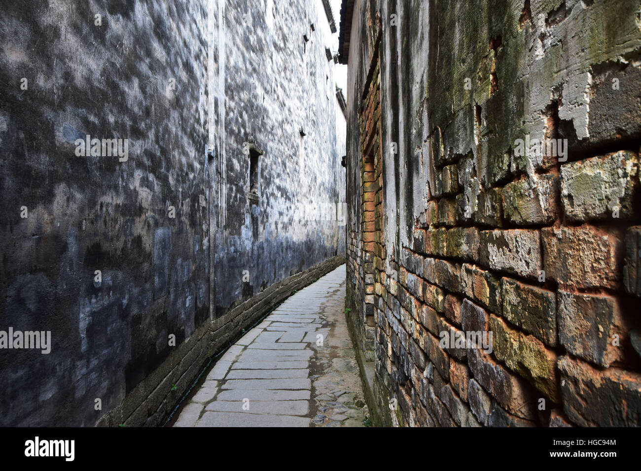 Gasse in Chengkan Dorf, Anhui, China Stockfoto